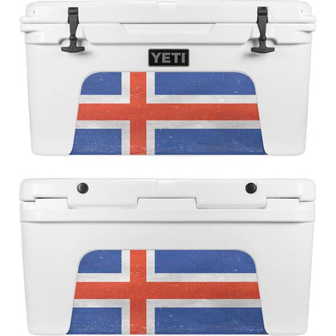 Iceland Flag Distressed YETI Tundra 65 Hard Cooler Skin